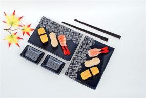 img 4 attached to 🍣 Japanese Dinnerware Set from Hinomaru Collection with Chopsticks