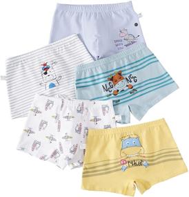 img 2 attached to Core Pretty Boys Underwear: Comfortable Cotton Boxer Briefs with Animalface Design - Pack of 5, Toddler Size 3-12 Years