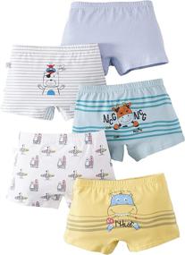 img 3 attached to Core Pretty Boys Underwear: Comfortable Cotton Boxer Briefs with Animalface Design - Pack of 5, Toddler Size 3-12 Years