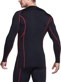 img 1 attached to 🌡️ TSLA Men's Thermal V-Neck Long Sleeve Compression Shirts for Winter Running, Athletic Base Layer Top - Ideal Winter Gear