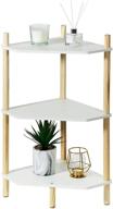 🌿 lita white wooden side table with 3 storage shelves - modern plant stand for bedroom, living room (white, 3-tier) logo