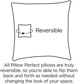 img 2 attached to 🌙 Подушка Pillow Perfect Annie Westport с оборотной сердечатой отделкой, 18.5 дюйма, шоколадный цвет, для использования в помещении/на открытом воздухе - набор из 2