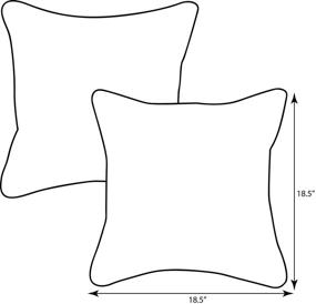 img 3 attached to 🌙 Подушка Pillow Perfect Annie Westport с оборотной сердечатой отделкой, 18.5 дюйма, шоколадный цвет, для использования в помещении/на открытом воздухе - набор из 2