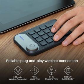 img 2 attached to 🖥️ HUION Mini KeyDial KD100 - Беспроводная клавиатура с диском и программируемыми кнопками для графического планшета, ПК, Mac, ноутбука и Surface Pro