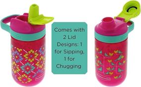 img 2 attached to 🌼 Rubbermaid Kids Water Bottle Sip, Chug - Leak-Proof Reusable Container - Keep Your Kids Hydrated - BPA-Free - Protective Spout Cover - 14 oz, Flowers with Birds, 2 Pack