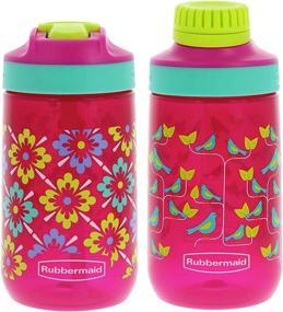 img 4 attached to 🌼 Rubbermaid Kids Water Bottle Sip, Chug - Leak-Proof Reusable Container - Keep Your Kids Hydrated - BPA-Free - Protective Spout Cover - 14 oz, Flowers with Birds, 2 Pack