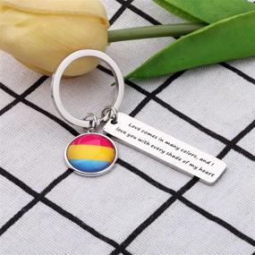 img 3 attached to 🌈 SEIRAA LGBT Keychain: Embracing Love's Colorful Spectrum and Shades of my Heart