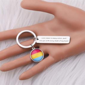 img 2 attached to 🌈 SEIRAA LGBT Keychain: Embracing Love's Colorful Spectrum and Shades of my Heart