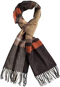 img 2 attached to 🧣 Men's Brown and Black Classic Cashmere Scarves by Runtlly - Essential Accessories for Stylish Outfits