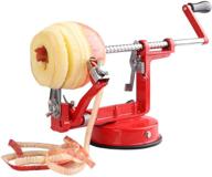 🍎 efficient and durable red apple peeler, slicer, and corer with stainless steel blades and suction base logo