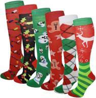 novelty knee high socks - 6 pairs for kids, big girls, youth, and babies logo