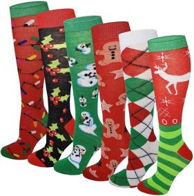 img 2 attached to Novelty Knee High Socks - 6 Pairs for Kids, Big Girls, Youth, and Babies