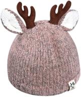 warm and stylish: rarity-us kids winter hat with pom pom, knit antlers, plush lined earflap – perfect for girls, boys, and babies during the winter season logo