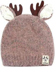 img 3 attached to Warm and Stylish: RARITY-US Kids Winter Hat with Pom Pom, Knit Antlers, Plush Lined Earflap – Perfect for Girls, Boys, and Babies during the Winter Season