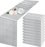 💫 10 pack silver sequin table runner 12x72 inch - sparkle table covers for rectangle tables - ideal for wedding, engagement, birthday, party decorations, baby shower, holiday, christmas logo