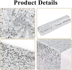 img 2 attached to 💫 10 Pack Silver Sequin Table Runner 12x72 inch - Sparkle Table Covers for Rectangle Tables - Ideal for Wedding, Engagement, Birthday, Party Decorations, Baby Shower, Holiday, Christmas