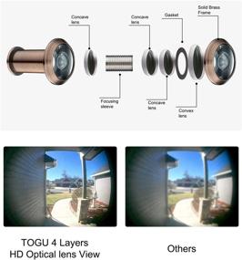 img 3 attached to 🚪 TOGU TG3016NG-AC Door Viewer Peephole with UL Listed HD Glass Lens, Solid Brass, 220-degree View, for 1-3/8" to 2-1/6" Doors, Antique Copper Finish – Enhanced SEO