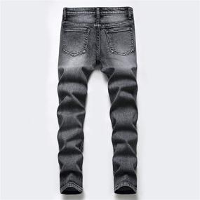 img 3 attached to 👖 Men's Vintage Distressed Ripped Stretch Jeans by Wedama - Fashionable Boys' Clothing