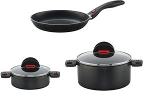 img 4 attached to 5-pc Nonstick Cookware Set by Ballarini Click & Cook, Expertly Made in Italy