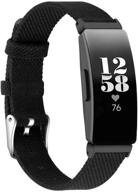 🌟 woven fabric breathable watch strap for fitbit inspire hr, inspire & inspire 2: quick release replacement wristband for women & men by ezco logo
