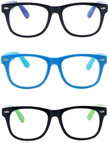 img 3 attached to 👓 ALWAYSUV 3 Pack Blue Light Blocking Glasses for Kids - Transparent Lens Eyewear for Computer Reading and Gaming