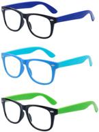 👓 alwaysuv 3 pack blue light blocking glasses for kids - transparent lens eyewear for computer reading and gaming logo