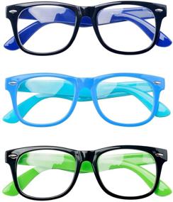 img 2 attached to 👓 ALWAYSUV 3 Pack Blue Light Blocking Glasses for Kids - Transparent Lens Eyewear for Computer Reading and Gaming