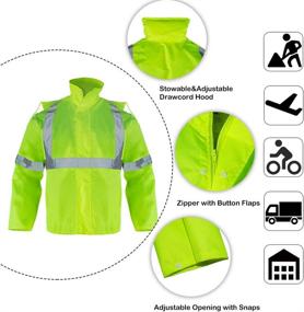 img 3 attached to 🌧️ FONIRRA Rainproof Rain Suit with High Visibility Raincoat