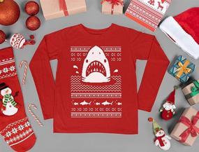 img 1 attached to 👕 Boys' Clothing: Tops, Tees & Shirts - Festive Christmas Sweater Sleeve T-Shirt