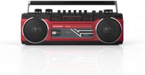 img 1 attached to 📻 Retro Cassette Boombox with FM Radio - SYLVANIA SRC232BT-RED Bluetooth (Red)