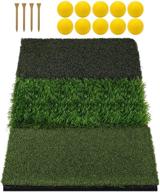 🏌️ keenstone tri-turf golf hitting mat: ultimate portable golf grass mat for driving & chipping practice with adjustable tees and foam practice balls – indoor & outdoor training essential logo