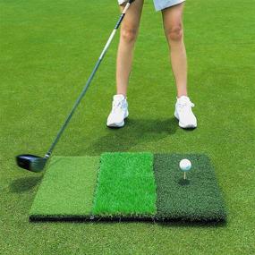 img 3 attached to 🏌️ Keenstone Tri-Turf Golf Hitting Mat: Ultimate Portable Golf Grass Mat for Driving & Chipping Practice with Adjustable Tees and Foam Practice Balls – Indoor & Outdoor Training Essential