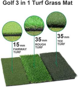 img 1 attached to 🏌️ Keenstone Tri-Turf Golf Hitting Mat: Ultimate Portable Golf Grass Mat for Driving & Chipping Practice with Adjustable Tees and Foam Practice Balls – Indoor & Outdoor Training Essential