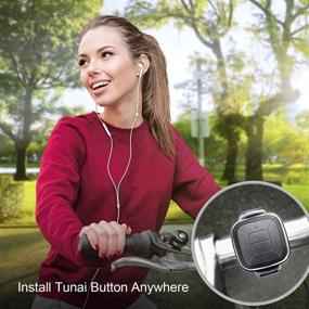 img 2 attached to 📱 TUNAI Button Bluetooth Remote Control Kit: IPX7 Waterproof Phone Controller for Car, Bike, and Motorbike Steering Wheel - Stereo, Audio, Siri & Camera Control for iPhone and Android