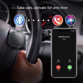 img 1 attached to 📱 TUNAI Button Bluetooth Remote Control Kit: IPX7 Waterproof Phone Controller for Car, Bike, and Motorbike Steering Wheel - Stereo, Audio, Siri & Camera Control for iPhone and Android