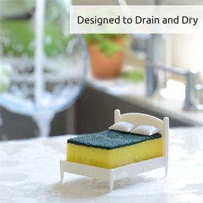 img 1 attached to OTOTO Clean Dreams Kitchen Sponge Holder - Plastic Dish Sponge Holder for Kitchen Sink, Compatible with All Standard Size Scrubbies - Kitchen Sink Organizer, Decor, and Unique Gift Idea - Sponge Included