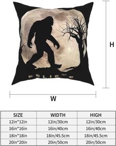 img 1 attached to 🐾 AERICKON Funny Bigfoot Sasquatch Full Moon Throw Pillow Cover - Modern Decorative Cushion Case for Room Bedroom Sofa Chair Car - 18 x 18 Inch