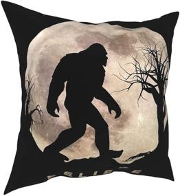 img 4 attached to 🐾 AERICKON Funny Bigfoot Sasquatch Full Moon Throw Pillow Cover - Modern Decorative Cushion Case for Room Bedroom Sofa Chair Car - 18 x 18 Inch