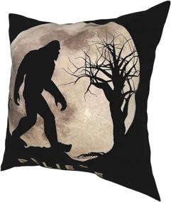 img 2 attached to 🐾 AERICKON Funny Bigfoot Sasquatch Full Moon Throw Pillow Cover - Modern Decorative Cushion Case for Room Bedroom Sofa Chair Car - 18 x 18 Inch