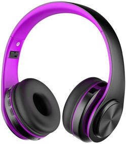 img 4 attached to 🎧 Viwind Bluetooth Wireless Headphones Over Ear with Mic - Foldable Noise Cancelling Headset for Travel, Work, TV, PC, Android Cellphone - Hi-Fi Stereo & Comfortable Earpads (Purple)