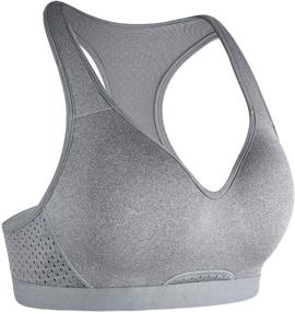 img 4 attached to 🏋️ Rocorose Women's Full Support High Impact Racerback Sports Bra - Wirefree & Bounce Control for Workout & Yoga