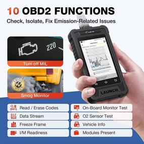 img 1 attached to 🚗 LAUNCH OBD2 Сканер Creader Elite 302: Считыватель кодов неисправностей двигателя автомобиля с функцией SRS ABS сканирования, автоматической идентификацией автомобильного VIN-номера, 2 функциями сброса, полными возможностями для диагностики OBD2, 4-дюймовым сенсорным экраном и бесплатными пожизненными онлайн-обновлениями.