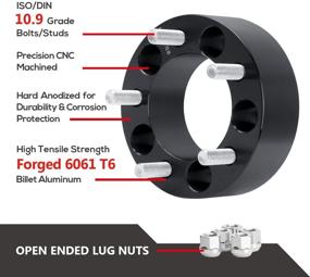 img 1 attached to 🔧 Dynofit Расширители колесных дисков 5x4.5 до 5x4.5 - Je/ep XJ KJ KK TJ ZJ KJ KK, Набор из 4 шт. | 5x114.3 2" (50 мм) 82,5 мм 1/2-20 Кованые сплошные 5-шпильковые расширители колес для Explorer, Mustang, Falcon, Ranger, и других