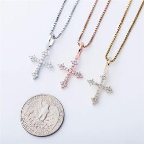 img 1 attached to 🌟 Exquisite TOPGRILLZ 925 Sterling Silver Gold Plated Cross Necklace: A Stunning and Sacred Fashion Accessory for Women