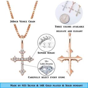 img 2 attached to 🌟 Exquisite TOPGRILLZ 925 Sterling Silver Gold Plated Cross Necklace: A Stunning and Sacred Fashion Accessory for Women