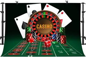 img 2 attached to 🎰 Captivating Casino Party Backdrop: PHMOJEN's 10x7ft Vinyl Photography Background with Roulette Color Chip Poker Theme - Perfect Party Banner & Photo Shooting Props (LYPH946)