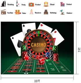 img 3 attached to 🎰 Captivating Casino Party Backdrop: PHMOJEN's 10x7ft Vinyl Photography Background with Roulette Color Chip Poker Theme - Perfect Party Banner & Photo Shooting Props (LYPH946)