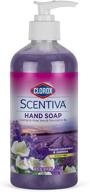 clorox scentiva tuscan lavender & jasmine liquid hand soap - 14oz, aloe vera, vitamin b5, bleach-free - ideal for kitchen or bathroom - refreshing scent - 1 count logo