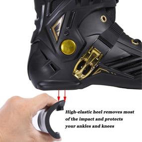 img 3 attached to Black 125 Inline Skates - Fitness 3WD Racing Skate for Adult Unisex with 3 Wheels