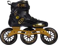 black 125 inline skates - fitness 3wd racing skate for adult unisex with 3 wheels logo